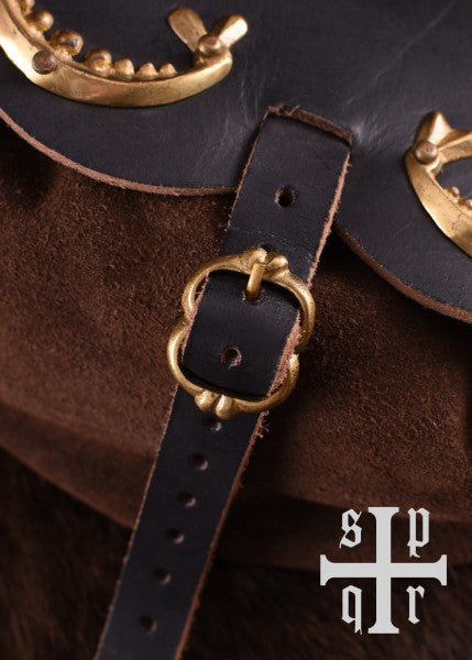 Mittelalterliche Gürteltasche aus Leder, verschiedene Farben