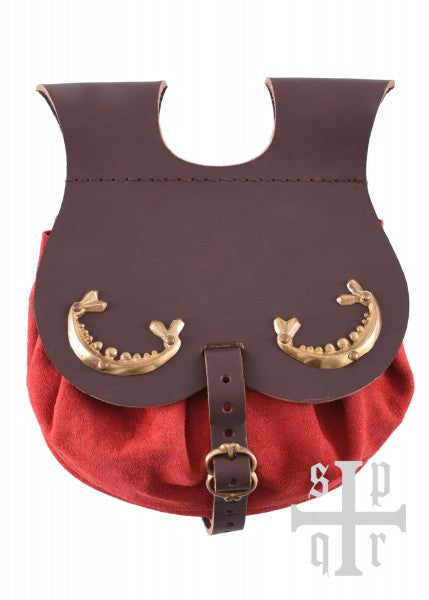 Mittelalterliche Gürteltasche aus Leder, verschiedene Farben
