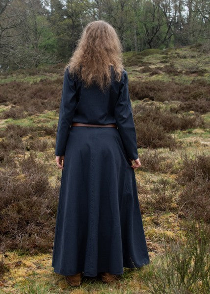Schlichtes Mittelalterkleid Afra aus festem Canvas, dunkelblau