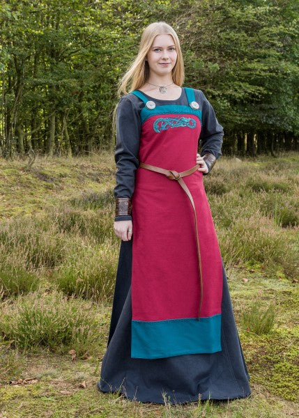Schlichtes Mittelalterkleid Afra aus festem Canvas, dunkelblau