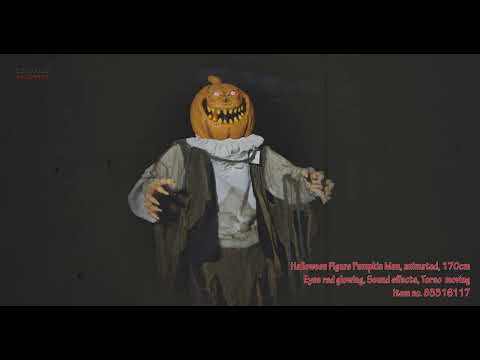 EUROPALMS Halloween Figur Kürbismann, animiert, 170cm