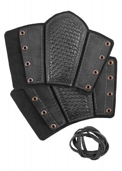 Armschützer aus Leder mit Prägung und Wildleder, Paar, versch. Farben
