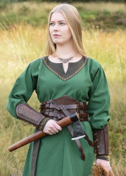 Armschützer aus Leder mit Prägung und Wildleder, Paar, versch. Farben