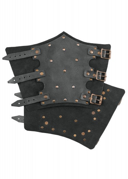 Armschützer aus Leder mit Nieten und Wildleder, Paar, versch. Farben