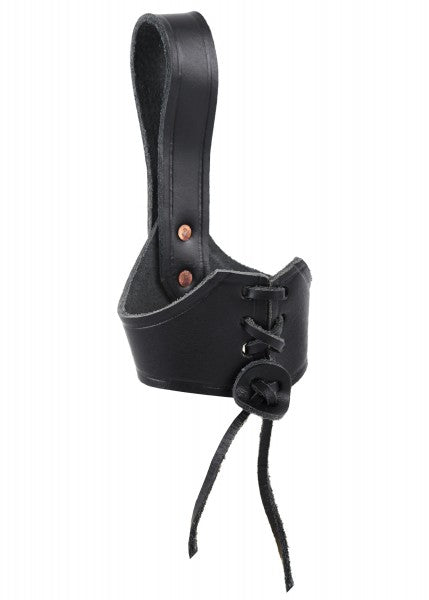 Gürtelhalter aus Leder für Trinkhörner ab 0,4 Liter, schwarz