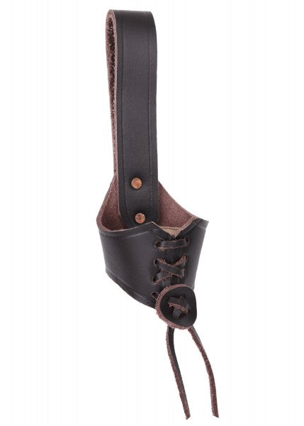 Gürtelhalter aus Leder für 0,2l und 0,3l -Trinkhörner, braun
