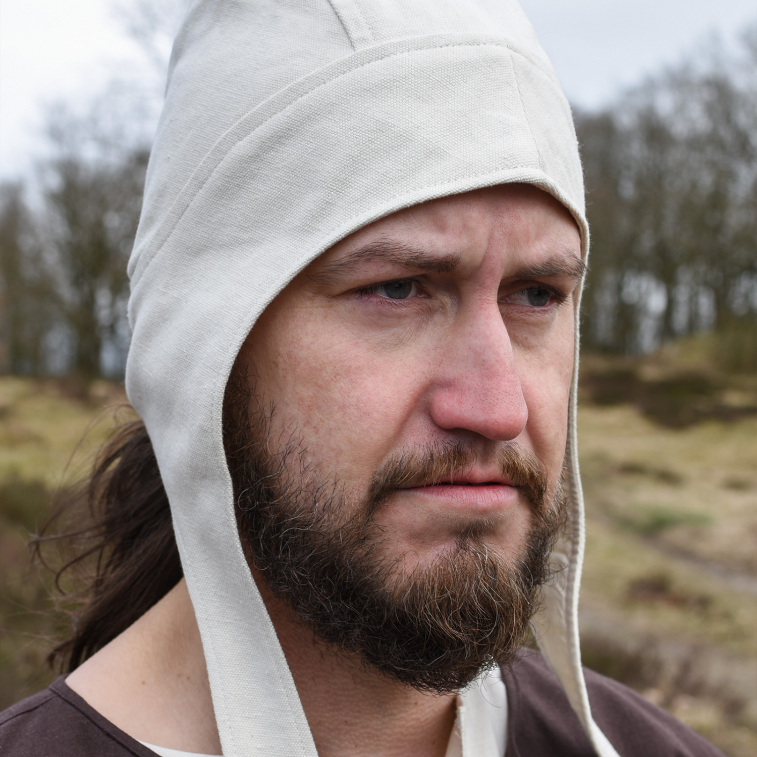 Gefütterte Mittelalter Bundhaube, Unisex, Canvas, versch. Farben