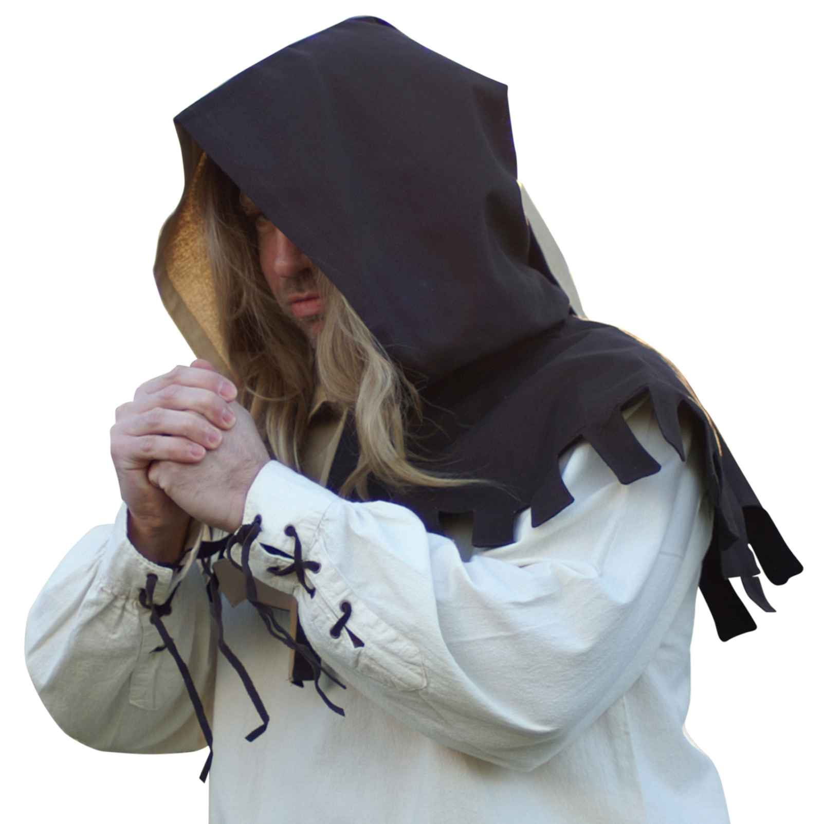 Mittelalter Gugel mit Zatteln, beige/braun – hountedworld.de Mittelalter Gugel mit Zatteln, beige/braun – hountedworld.de