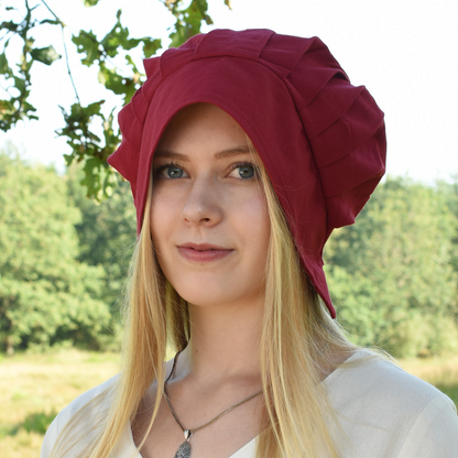Mittelalter Haube mit gelegten Falten, verschiedene Farben