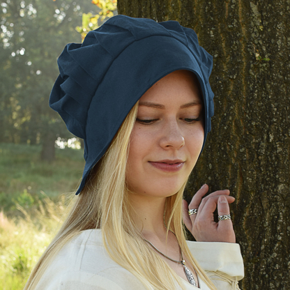 Mittelalter Haube mit gelegten Falten, verschiedene Farben