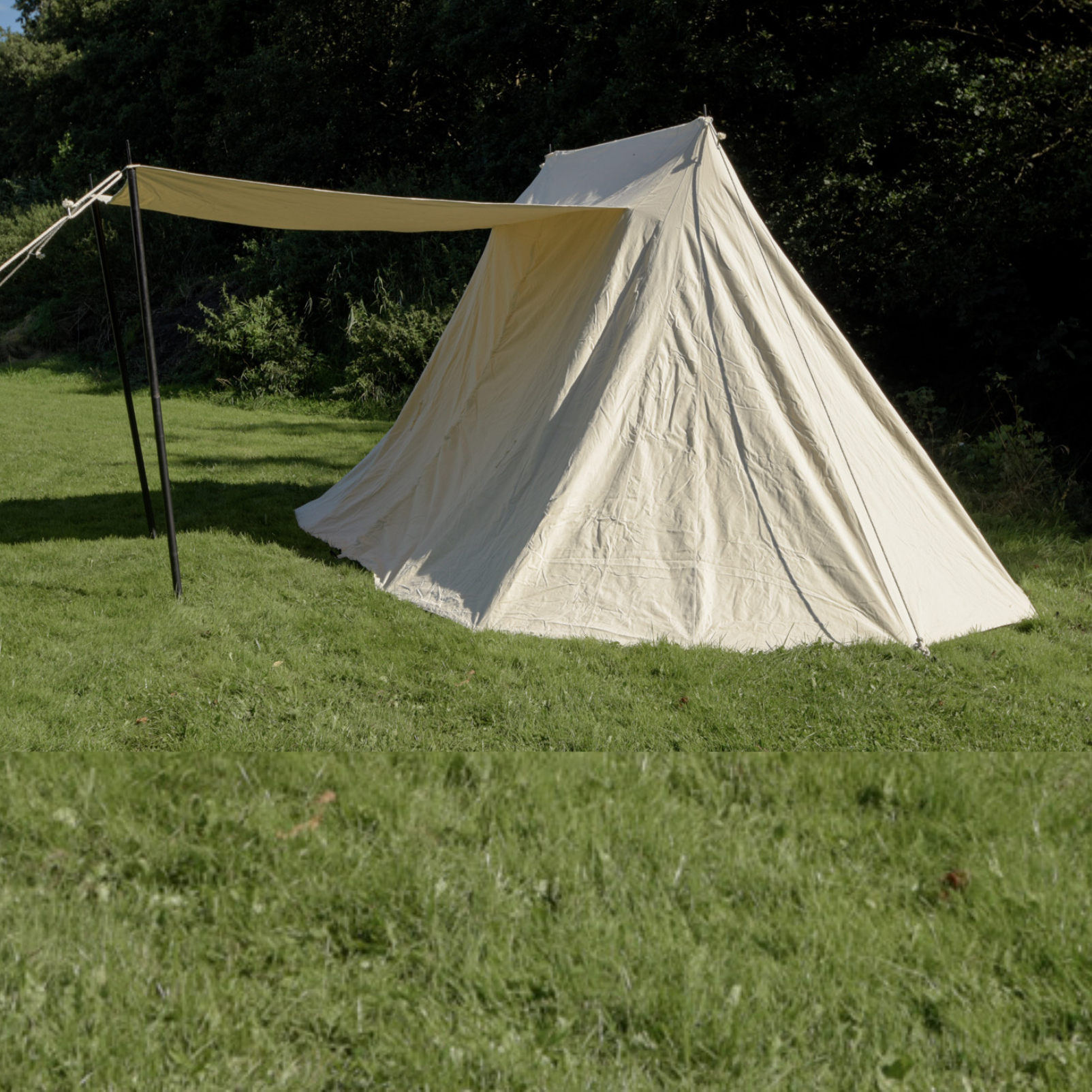 Sachsenzelt Jorvik – 3x5m Mittelalterzelt aus Baumwolle mit Vorbau