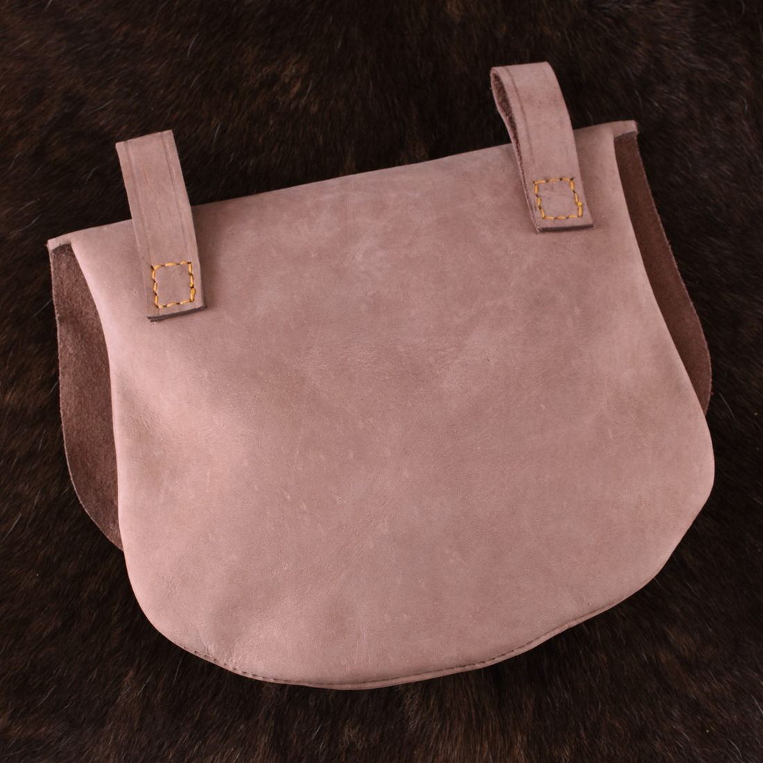 Gürteltasche aus Leder, halbrund