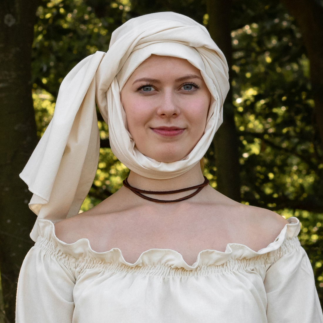 Mittelalter Wimpel, Kopftuch, natur