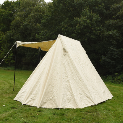 Sächsisches Händlerzelt, 4 x 6 m, 425 gsm, naturfarben