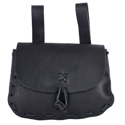 Mittelalter-Ledertasche, Schwarz