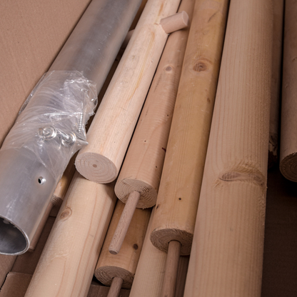 Holzstangenpaket, Historisches Truppenzelt 4,50 x 3,00 m