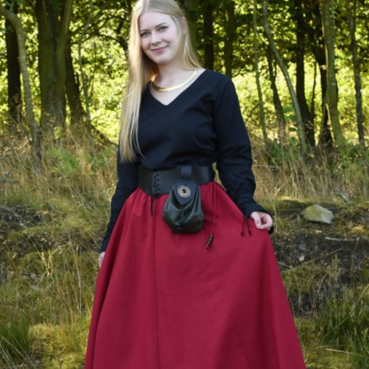 Mittelalter Bluse Aila mit Schnürung, schwarz