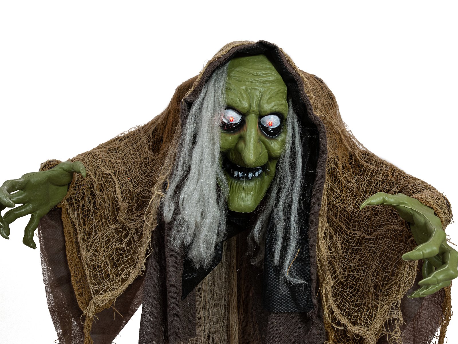 EUROPALMS Halloween Figur Hexe buckelig, animiert, 145cm