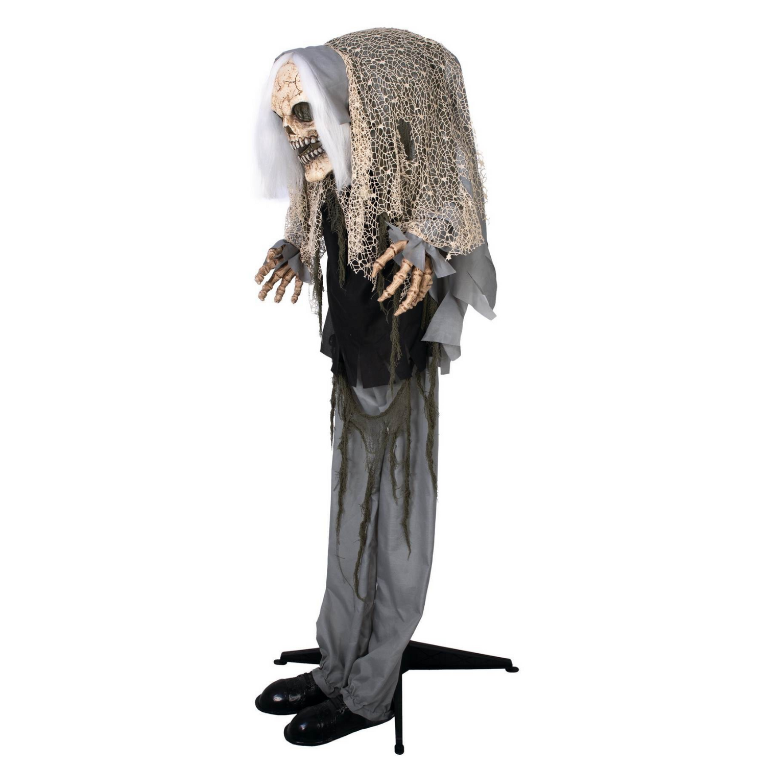 Animiertes buckliges Monster Igor mit LED Licht &amp; Sound – Halloween-Deko 160 cm