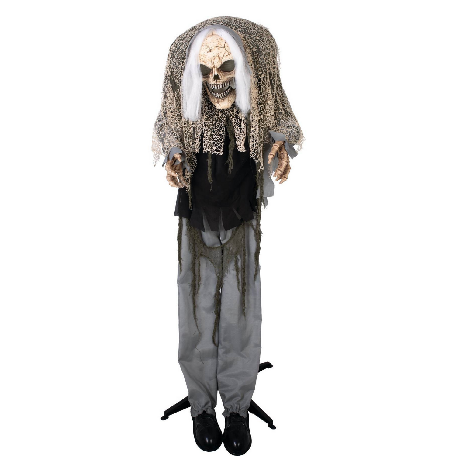 Animiertes buckliges Monster Igor mit LED Licht &amp; Sound – Halloween-Deko 160 cm
