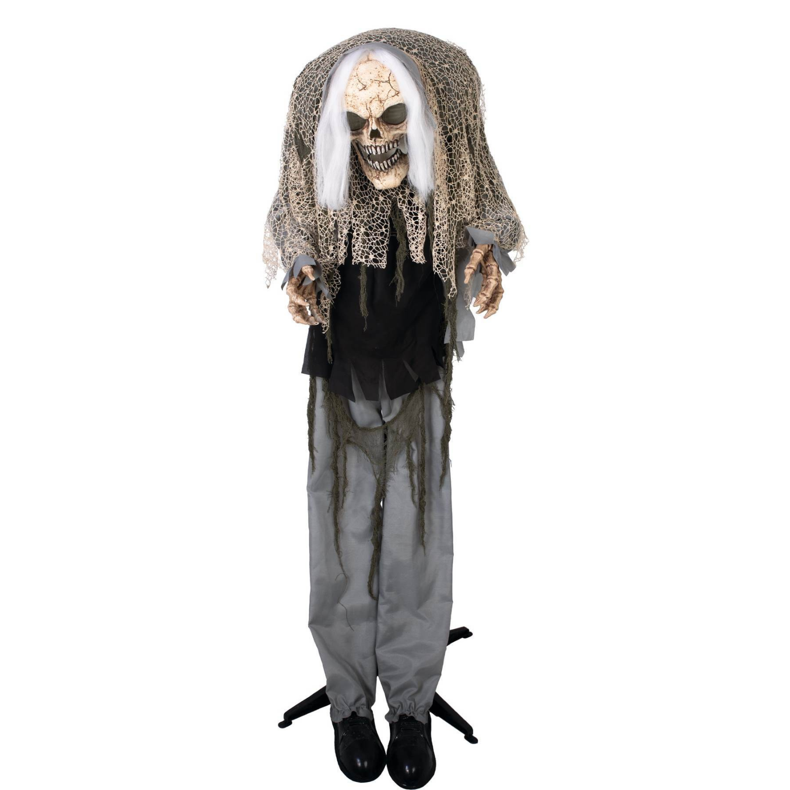 Animiertes buckliges Monster Igor mit LED Licht &amp; Sound – Halloween-Deko 160 cm