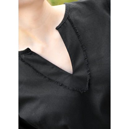 Mittelalter Tunika „Ylva“ für Damen – Wikinger &amp; LARP Kleidung Schwarz