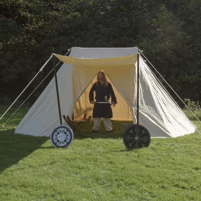 Sachsenzelt Jorvik – 3x5m Mittelalterzelt aus Baumwolle mit Vorbau