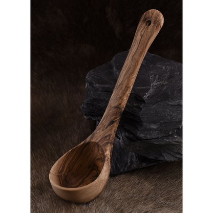 Schöpfkelle aus Olivenholz, ca. 26 cm