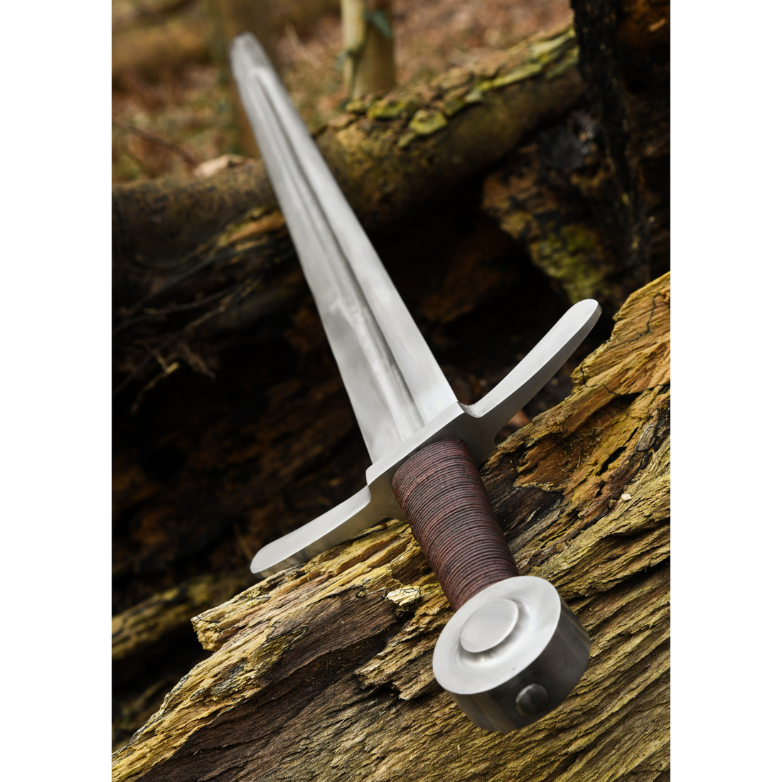 Kreuzritter Scheibenknauf-Schwert m. Scheide, Schaukampf, SK-B