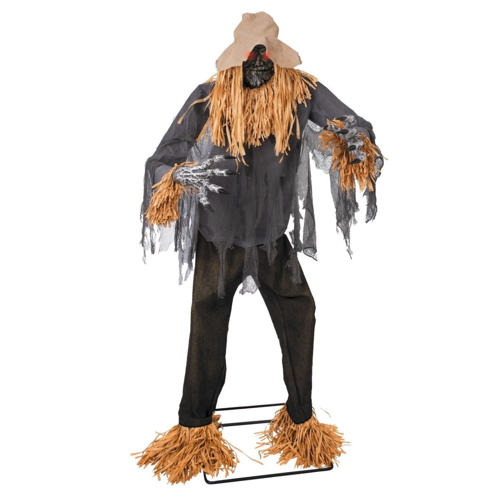 Animierte Vogelscheuche mit LED Licht &amp; Sound – Halloween-Deko 180 cm