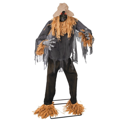 Animierte Vogelscheuche mit LED Licht &amp; Sound – Halloween-Deko 180 cm