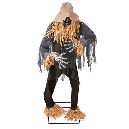 Animierte Vogelscheuche mit LED Licht &amp; Sound – Halloween-Deko 180 cm