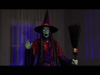 Hexe Wanda mit Besen, animiert