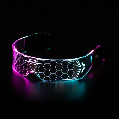Cyberpunk LED Brille – 7 Farben Neon-Leuchtbrille für Party, Rave &amp; Cosplay