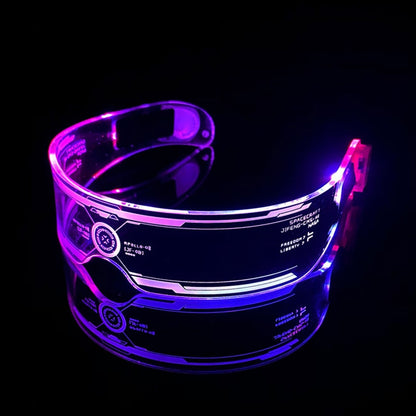 Cyberpunk LED Brille – 7 Farben Neon-Leuchtbrille für Party, Rave &amp; Cosplay