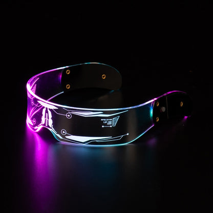 Cyberpunk LED Brille – 7 Farben Neon-Leuchtbrille für Party, Rave &amp; Cosplay