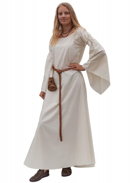 Mittelalter-Unterkleid Burglinde mit Trompetenärmeln, natur
