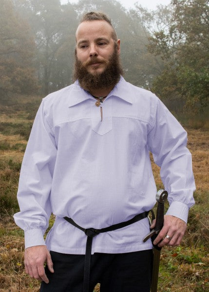 Mittelalter Ritterhemd Götz, weiß (blauer Farbstich)