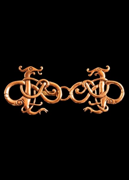 Wikinger Gewandschließe Zwei Drachen aus Bronze