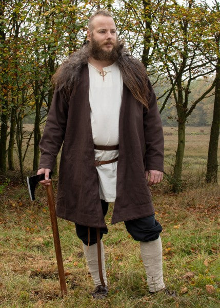 Klappenrock Bjorn, Wikinger-Mantel, braun