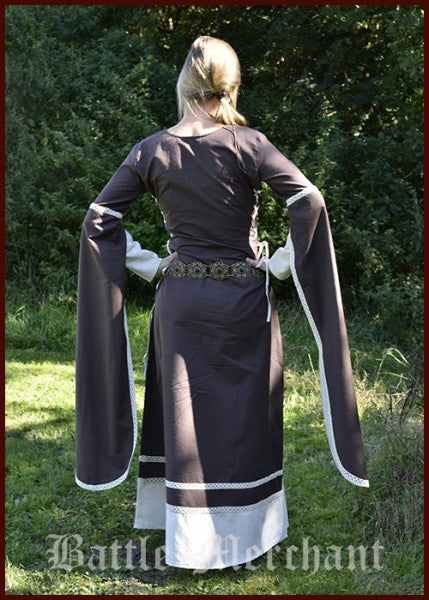 Mittelalterkleid Dorothee, braun/natur