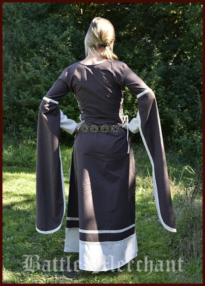 Mittelalterkleid Dorothee, braun/natur