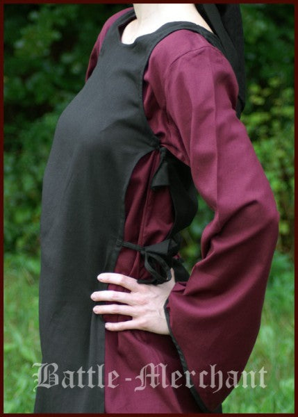 Mittelalterkleid Heske, schwarz/bordeaux