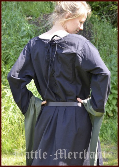 Mittelalterliches Kleid Aurora, schwarz/grün