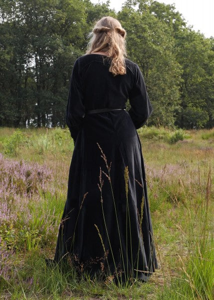 Cotehardie Isabell aus Samt, Mittelalterkleid, schwarz
