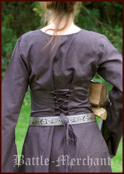 Mittelalterliches Kleid Merlyn, braun/natur