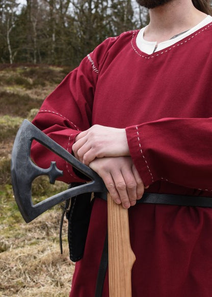Mittelalter Kragelund Tunika Askur, langarm, weinrot