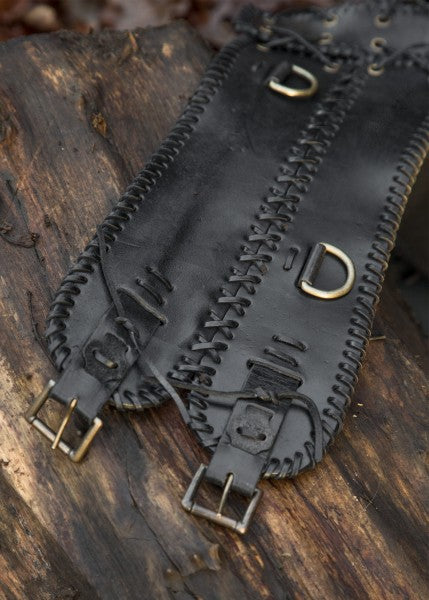 Miedergürtel aus Leder, schwarz