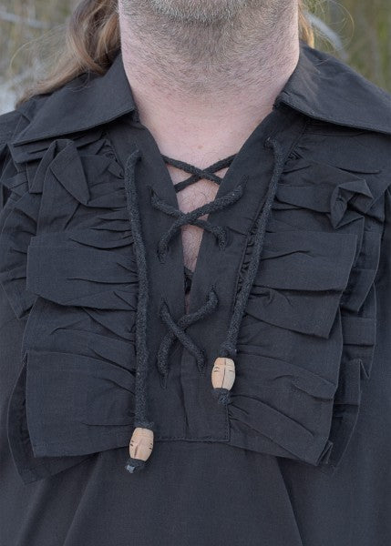 Rüschenhemd, schwarz