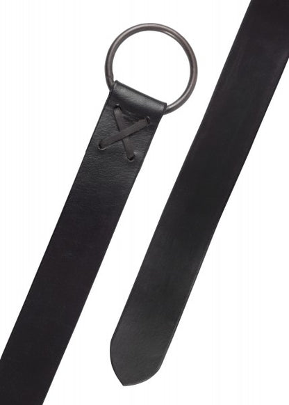 Mittelalter-Ledergürtel m. Messingring 150 cm, braun od. schwarz